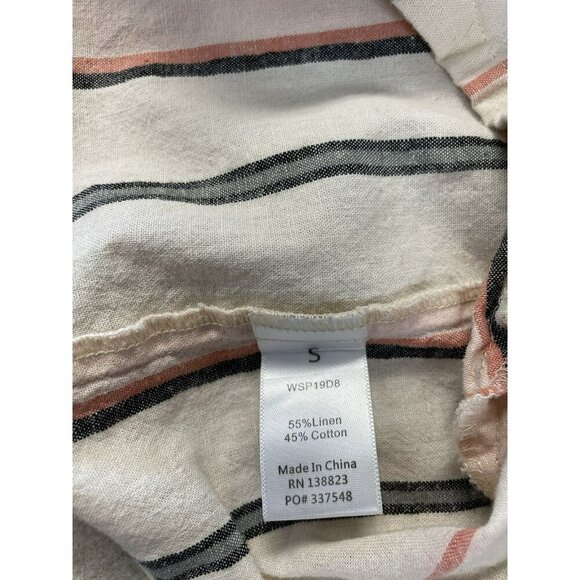 Shyanne Womens Sm Western Sundress Mini Linen Adjustable Straps Button Down - Picture 10 of 16